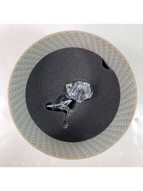 Swarovski Silver Crystal Rose Figurine With Original Box